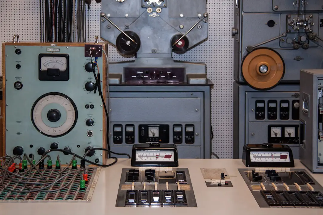 brown and black audio mixer